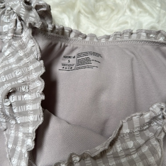 BRAND NEW Adore me Steph contour checked print bikini set in grey - Picture 5 of 8